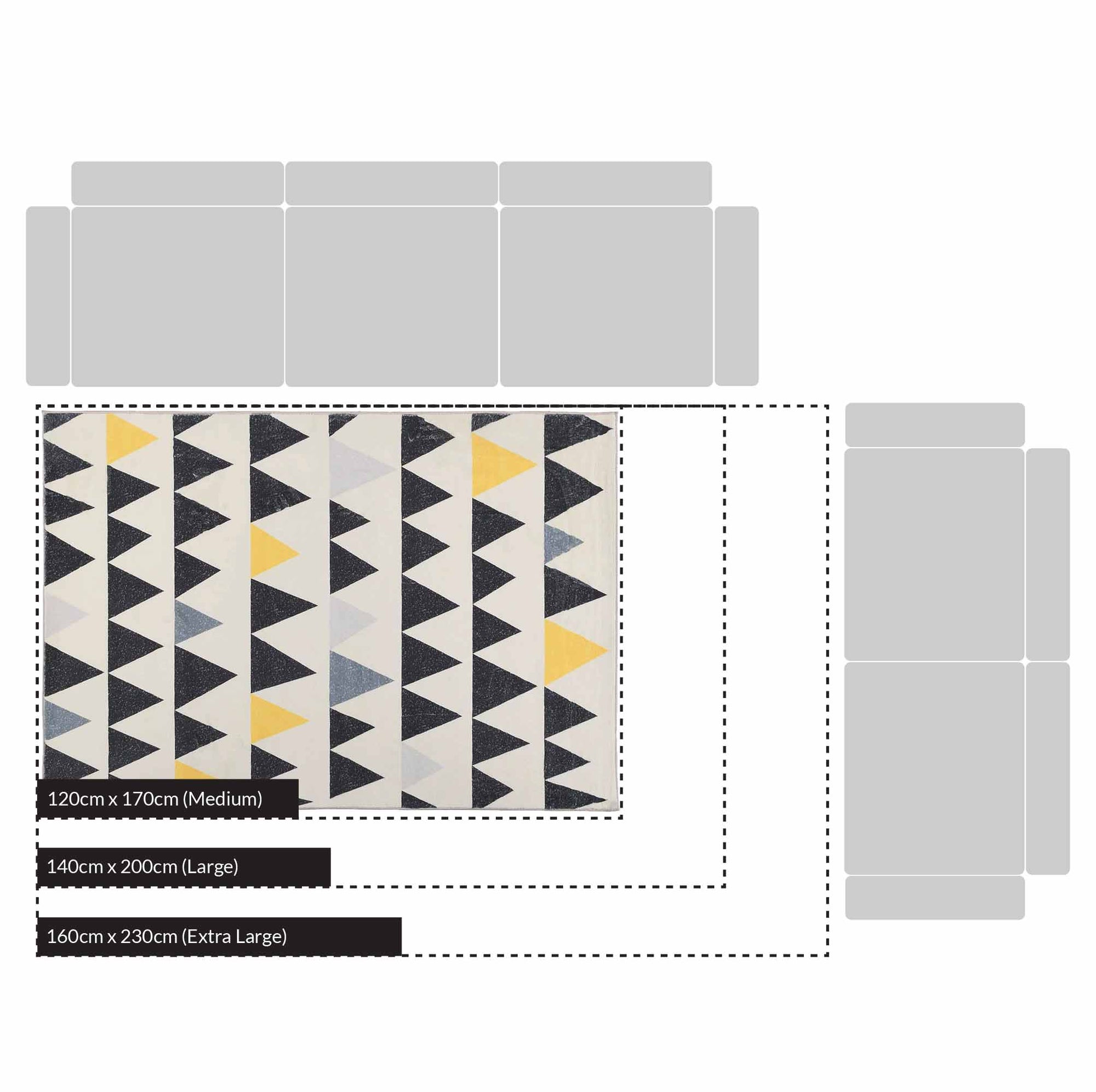 Hex Printed Rug 140 x 200 cm