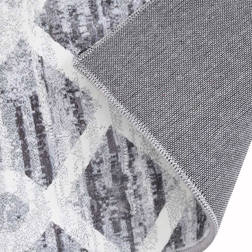 Trellis Grey Distressed Printed Rug 160 x 230 cm