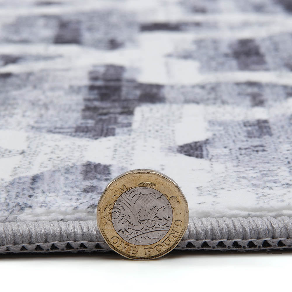 Trellis Grey Distressed Printed Rug 160 x 230 cm