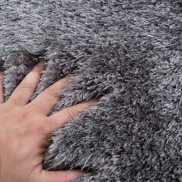 Silver Tufted Shaggy Rug 200 x 290 cm