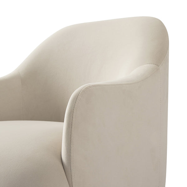 Calliope Skirted Armchair, Beige Velvet