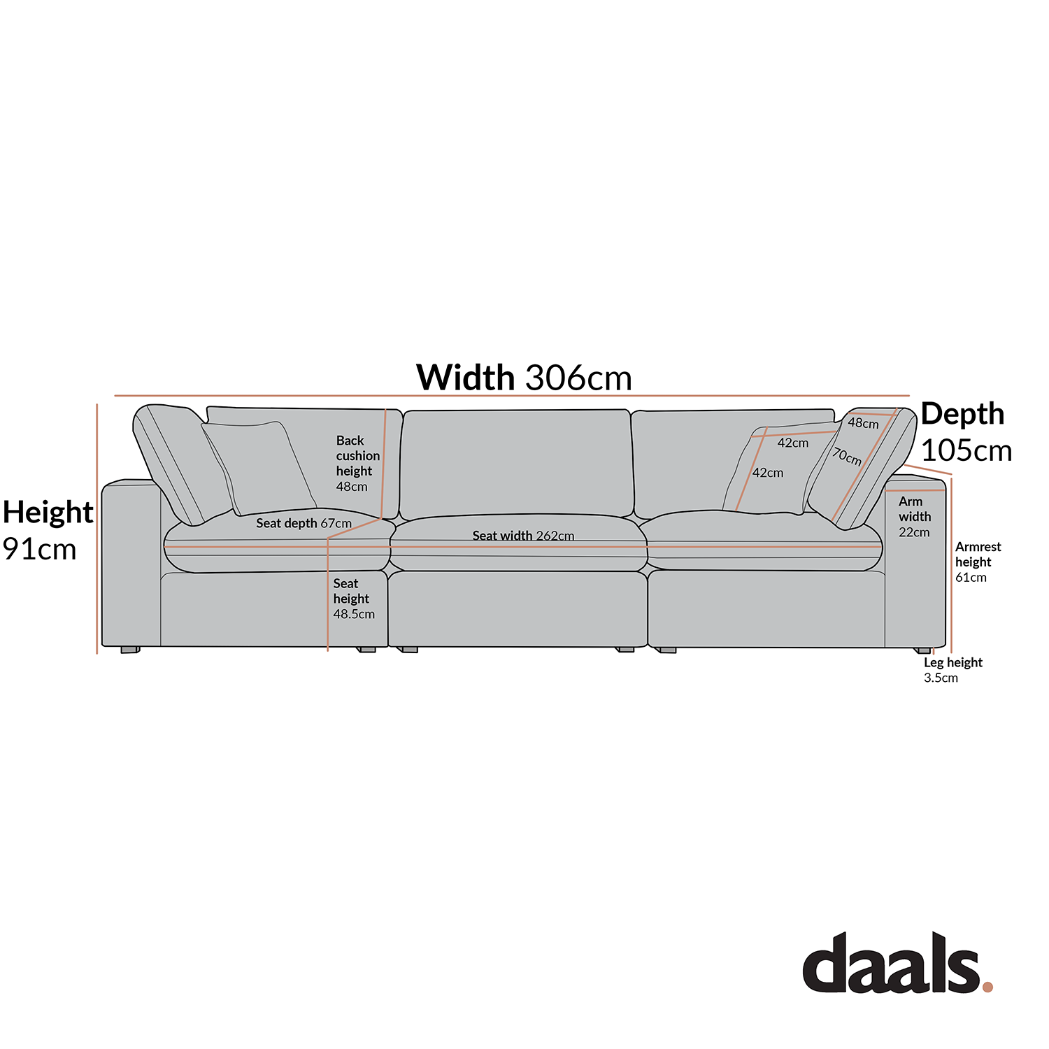 Lutyens Beige Linen Blend Modular Sofa, 3-Piece