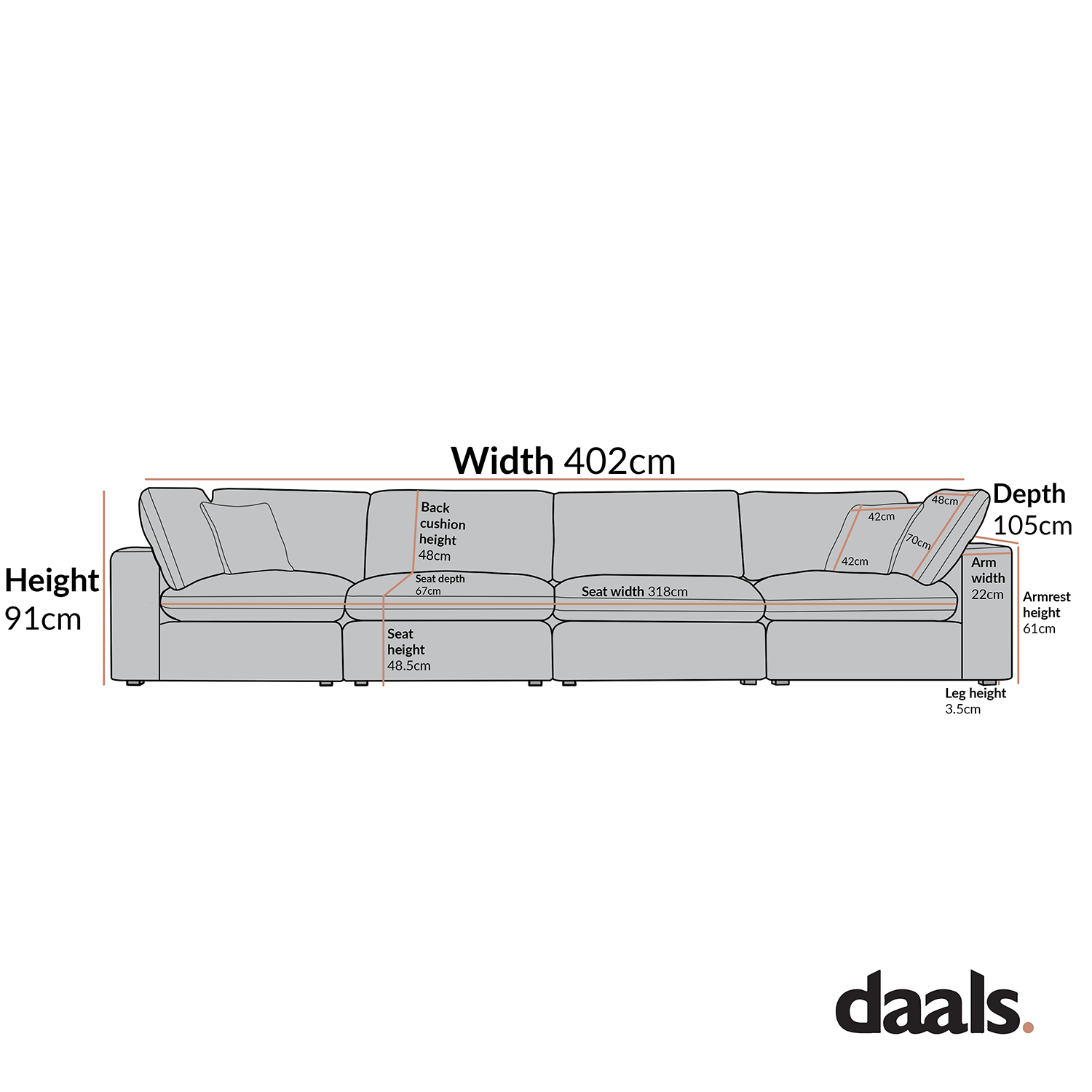Lutyens Beige Linen Blend Modular Sofa, 4-Piece
