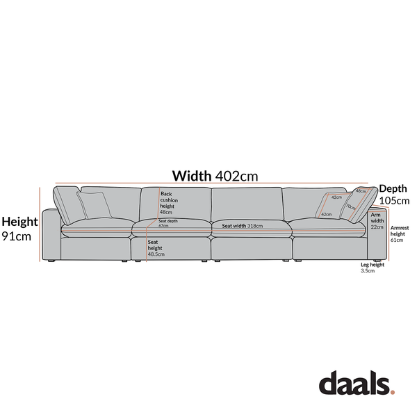 Lutyens Moss Green Velvet Modular Sofa, 4-Piece