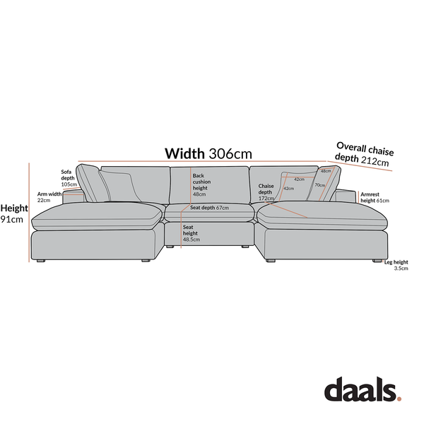 Lutyens Taupe Boucle Modular Sofa, 5-Piece U-Shape Set