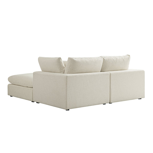 Lutyens Beige Linen Blend Modular Sofa, 2-Piece Chaise