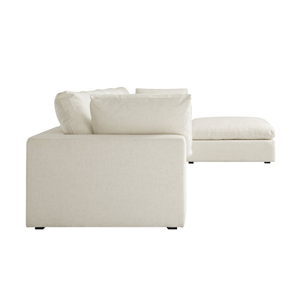 Lutyens Beige Linen Blend Modular Sofa, 4-Piece Chaise