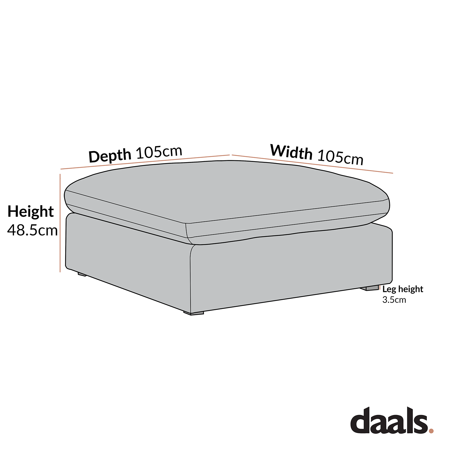Lutyens Light Grey Linen Blend Modular Sofa, Stool