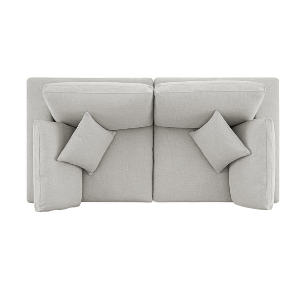 Lutyens Light Grey Linen Blend Modular Sofa, 2-Piece