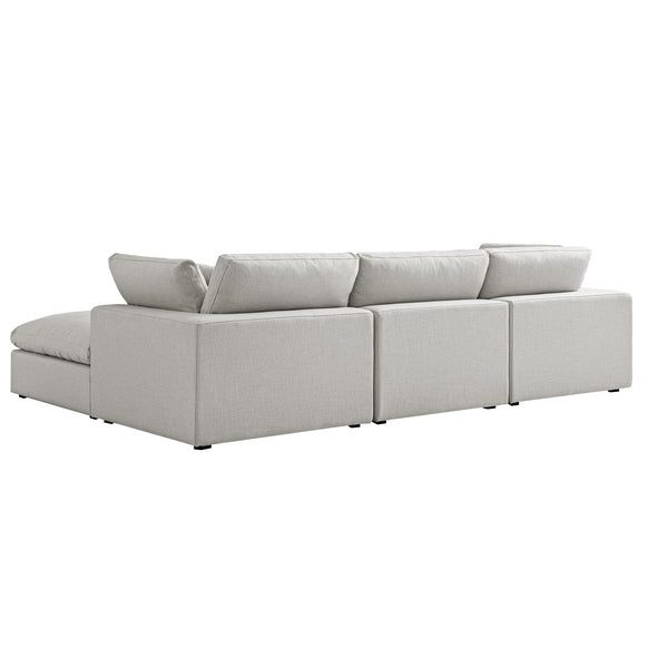 Lutyens Light Grey Linen Blend Modular Sofa, 3-Piece Chaise