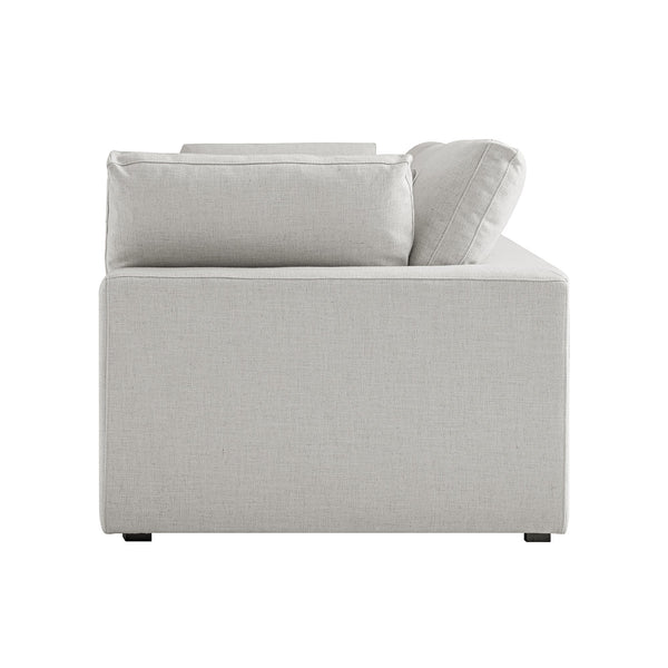 Lutyens Light Grey Linen Blend Modular Sofa, 3-Piece