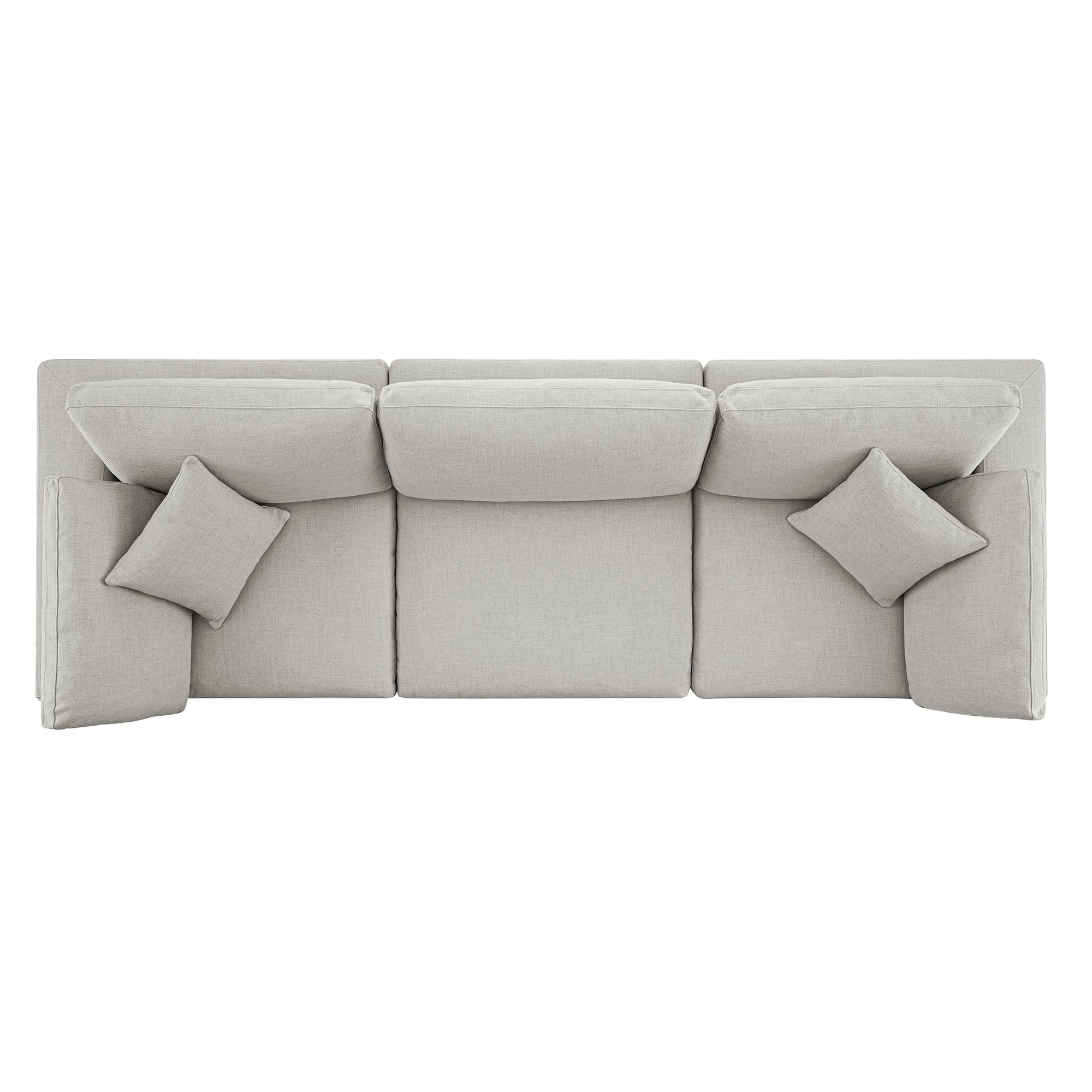Lutyens Light Grey Linen Blend Modular Sofa, 3-Piece