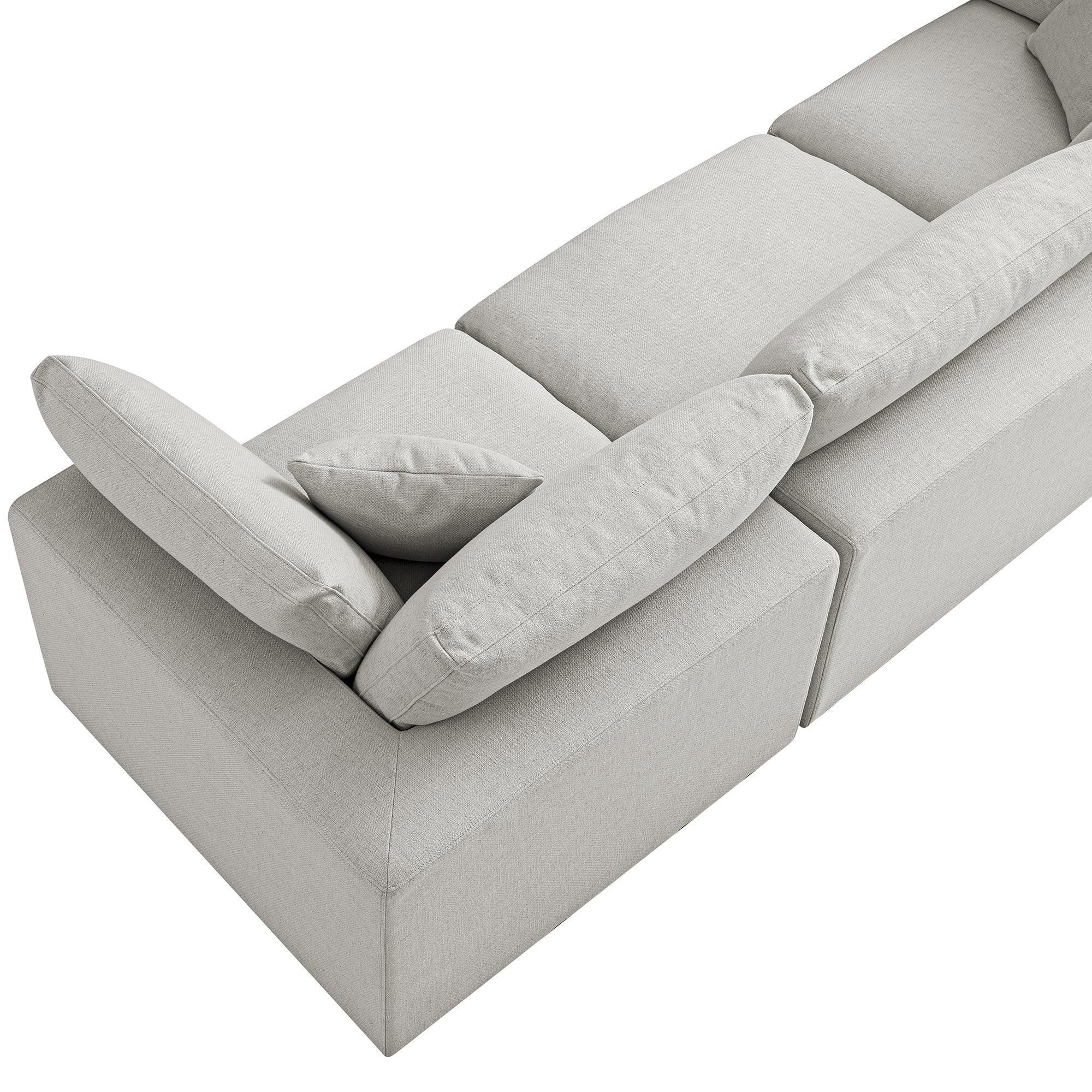 Lutyens Light Grey Linen Blend Modular Sofa, 3-Piece