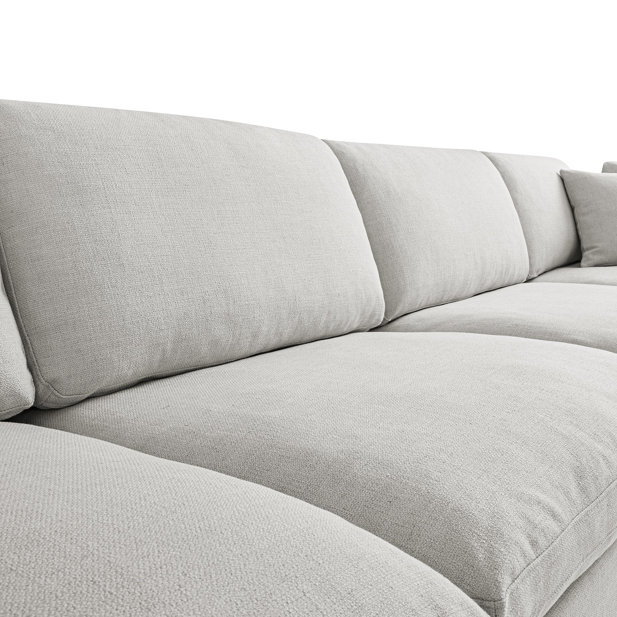 Lutyens Light Grey Linen Blend Modular Sofa, 4-Piece