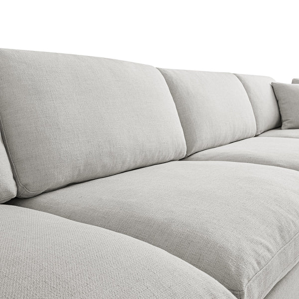 Lutyens Light Grey Linen Blend Modular Sofa, 4-Piece