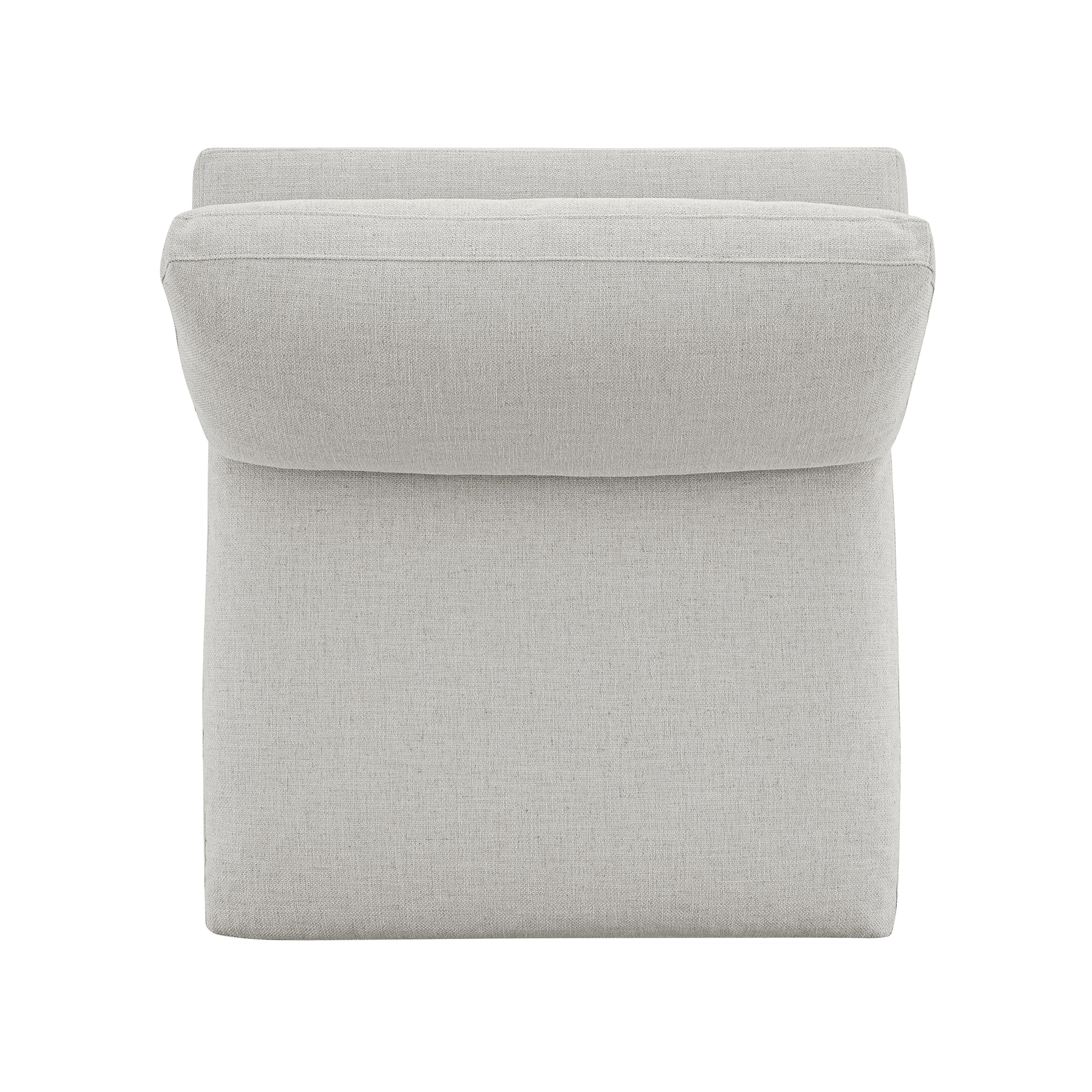 Lutyens Light Grey Linen Blend Modular Sofa, Armless Seat
