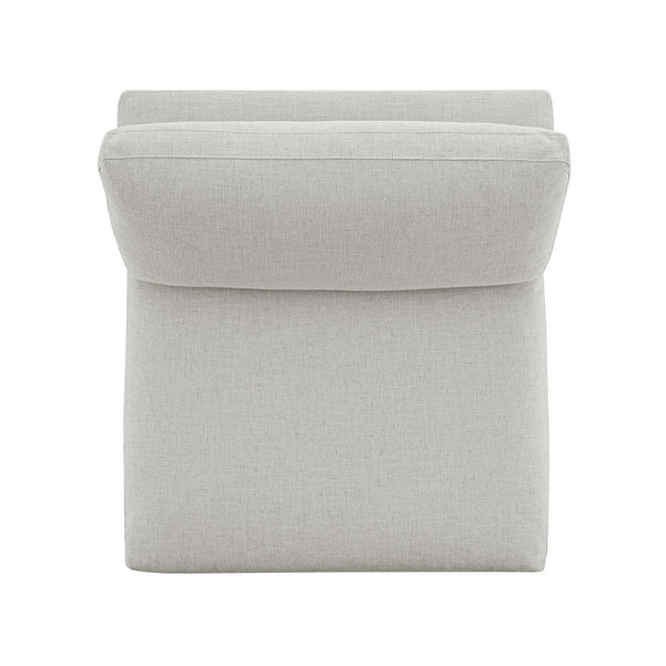 Lutyens Light Grey Linen Blend Modular Sofa, Armless Seat