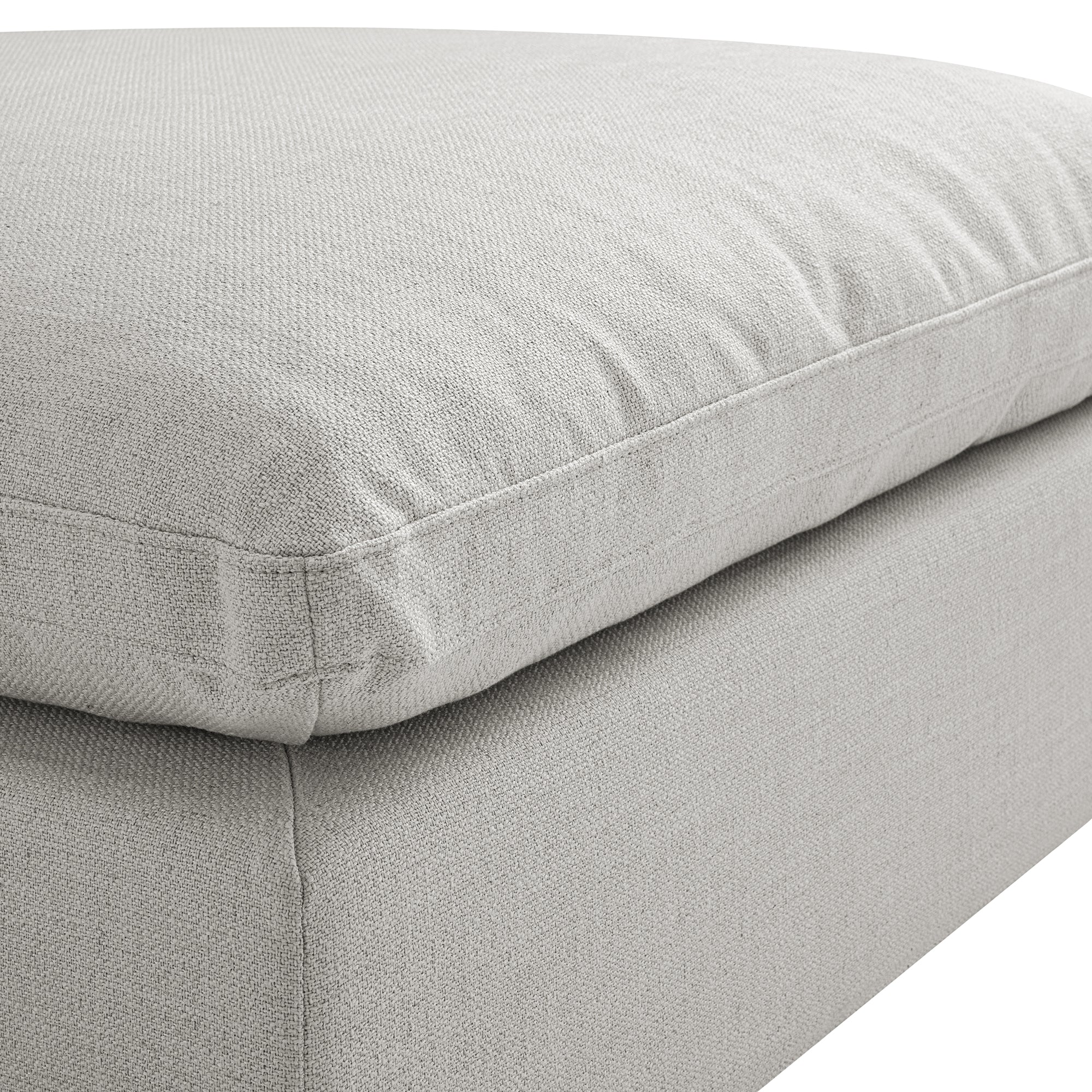 Lutyens Light Grey Linen Blend Modular Sofa, Stool