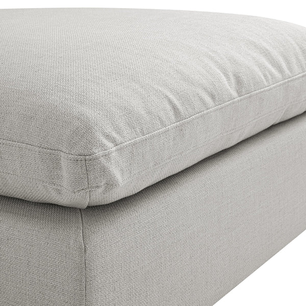 Lutyens Light Grey Linen Blend Modular Sofa, Stool