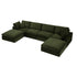 Lutyens Moss Green Velvet Modular Sofa, 6-Piece U-Shape Set