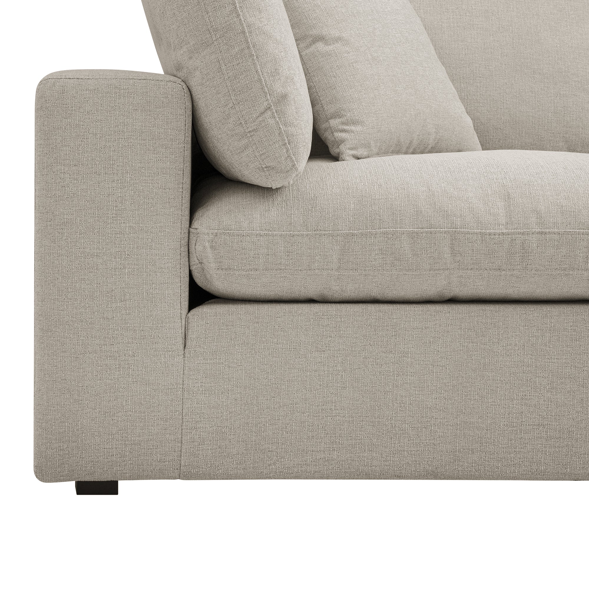 Lutyens Oatmeal Weave Fabric Modular Sofa, 2-Piece Chaise