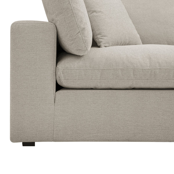 Lutyens Oatmeal Weave Fabric Modular Sofa, 2-Piece Chaise