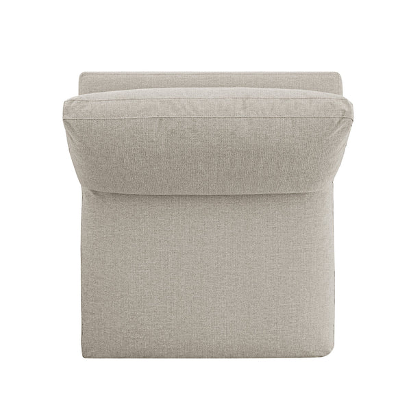 Lutyens Oatmeal Weave Fabric Modular Sofa, Armless Seat