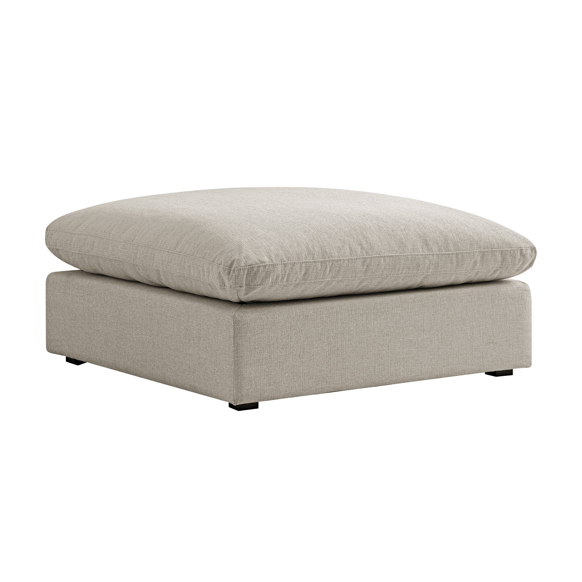 Lutyens Oatmeal Weave Fabric Modular Sofa, Stool