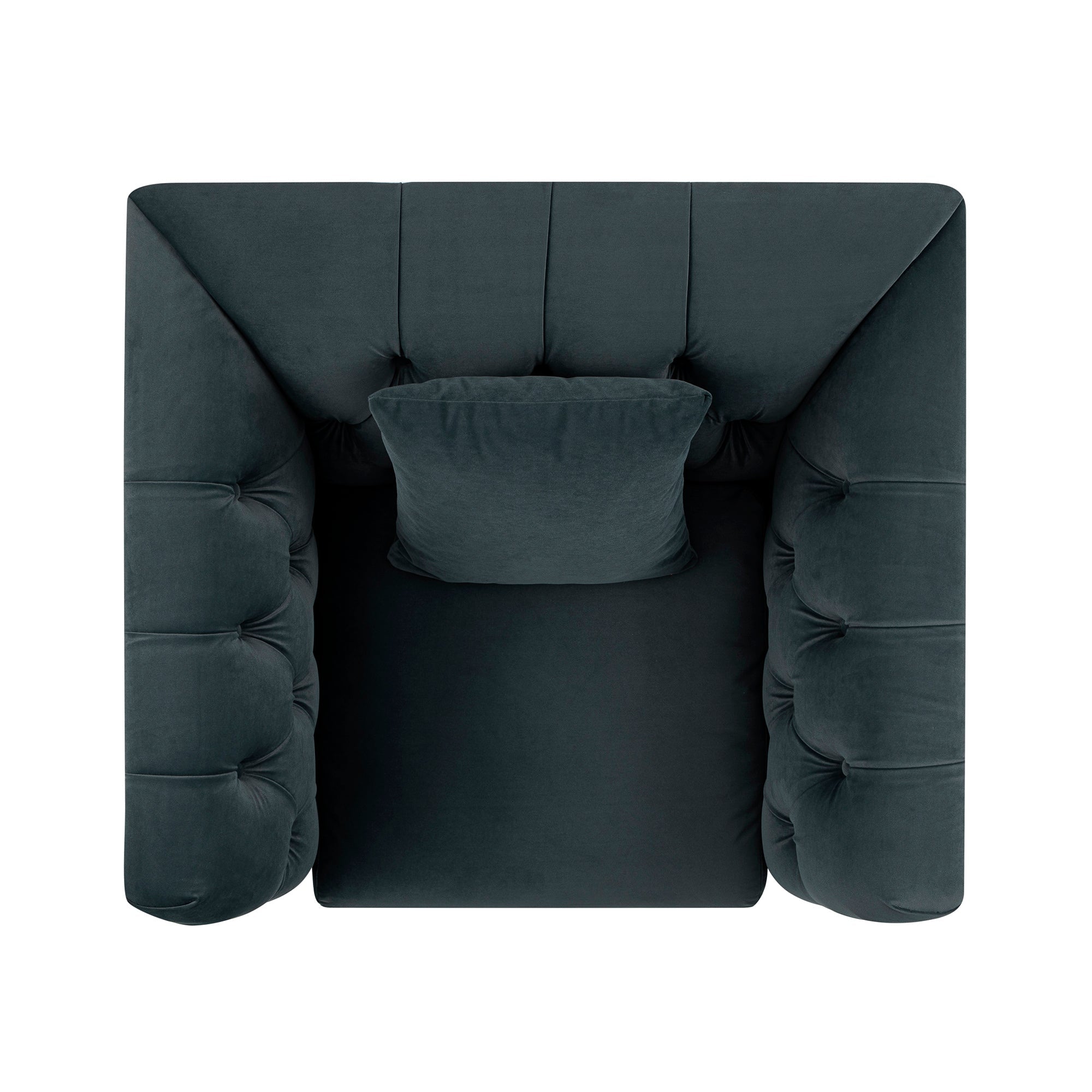 Ashby Chesterfield Armchair, Aegean Blue Velvet