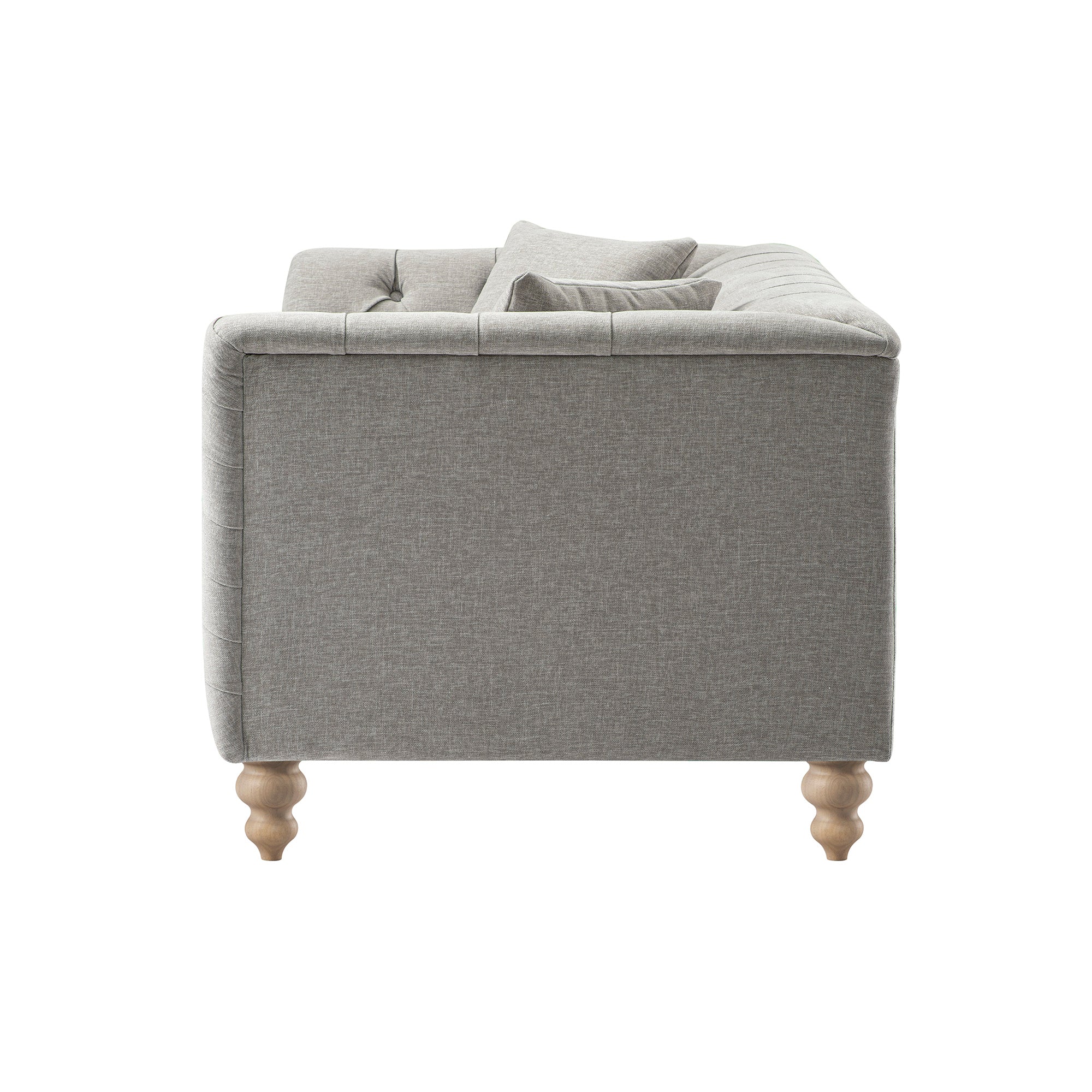 Ashby Chesterfield 2-Seater Sofa, Mist Grey Chenille