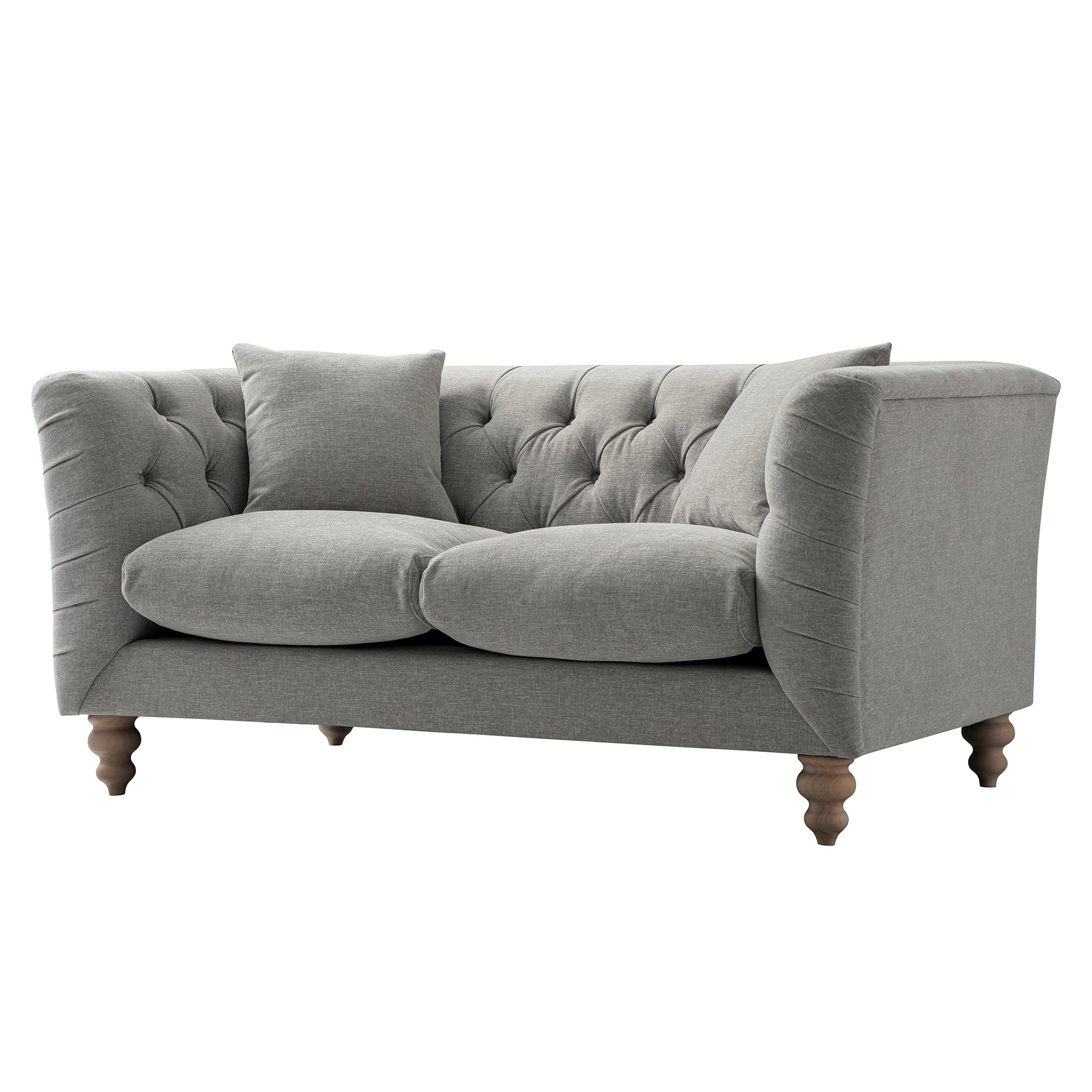Ashby Chesterfield 2-Seater Sofa, Mist Grey Chenille