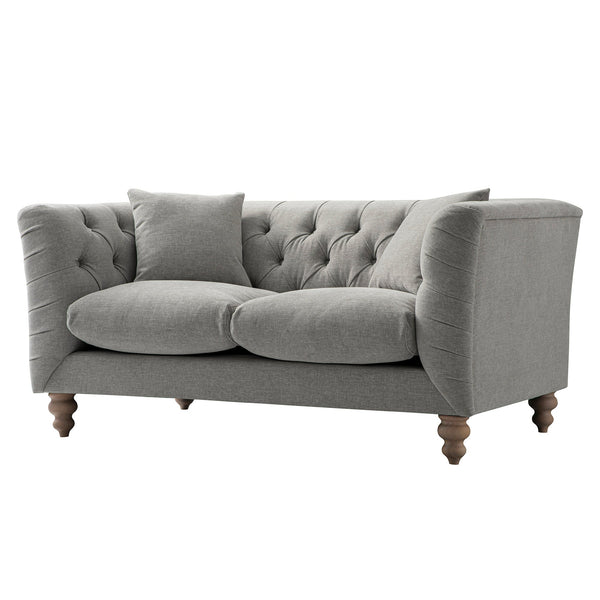 Ashby Chesterfield 2-Seater Sofa, Mist Grey Chenille