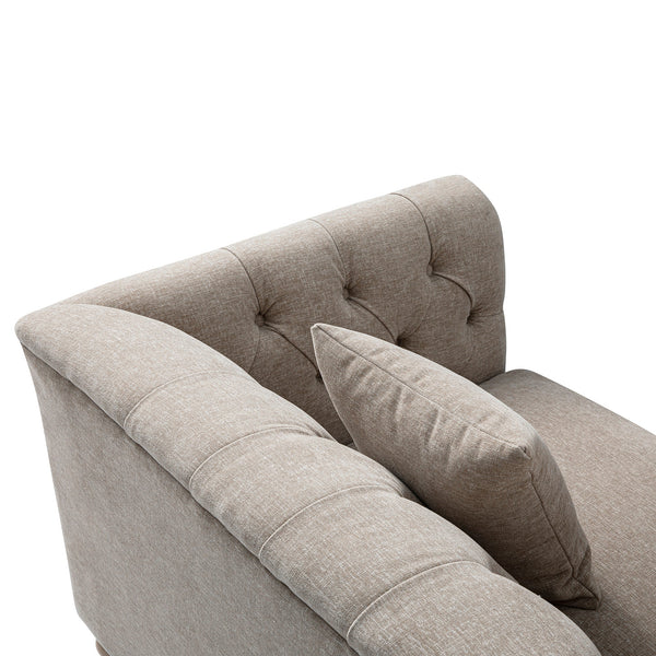 Ashby Chesterfield Loveseat, Taupe Chenille