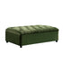 Portland Small Double Buttoned Fold-Out Bed in Ottoman, Moss Green Velvet