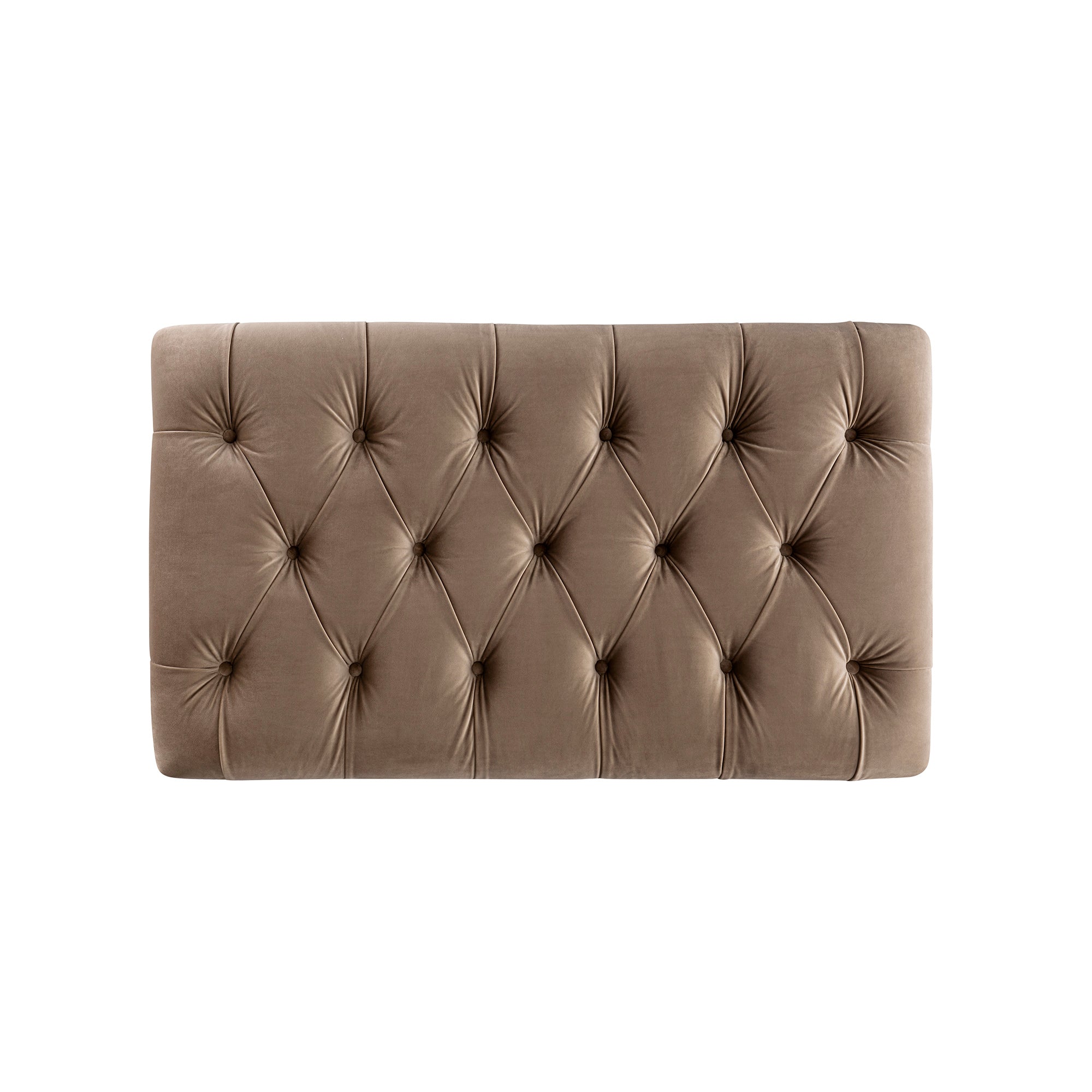 Portland Small Double Buttoned Fold-Out Bed in Ottoman, Mink Velvet