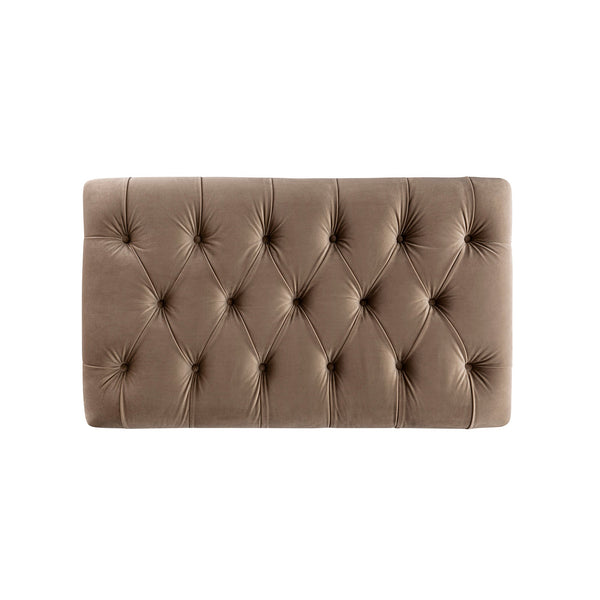 Portland Small Double Buttoned Fold-Out Bed in Ottoman, Mink Velvet