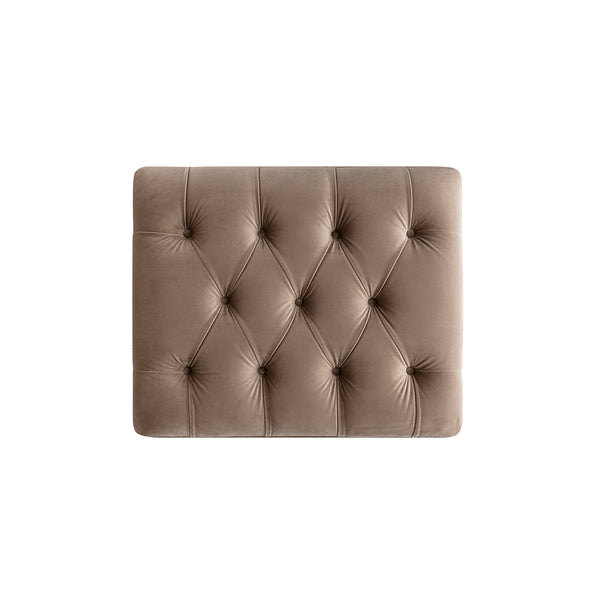 Portland Single Buttoned Fold-Out Bed in Ottoman, Mink Velvet