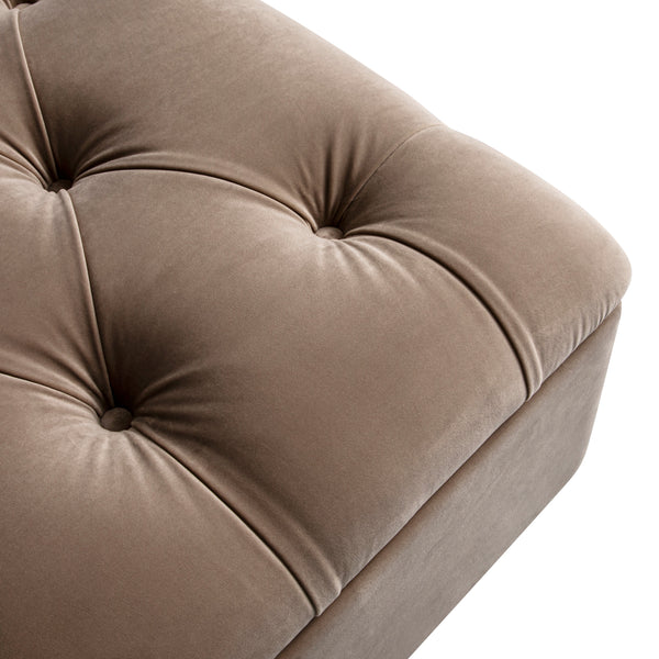 Portland Single Buttoned Fold-Out Bed in Ottoman, Mink Velvet