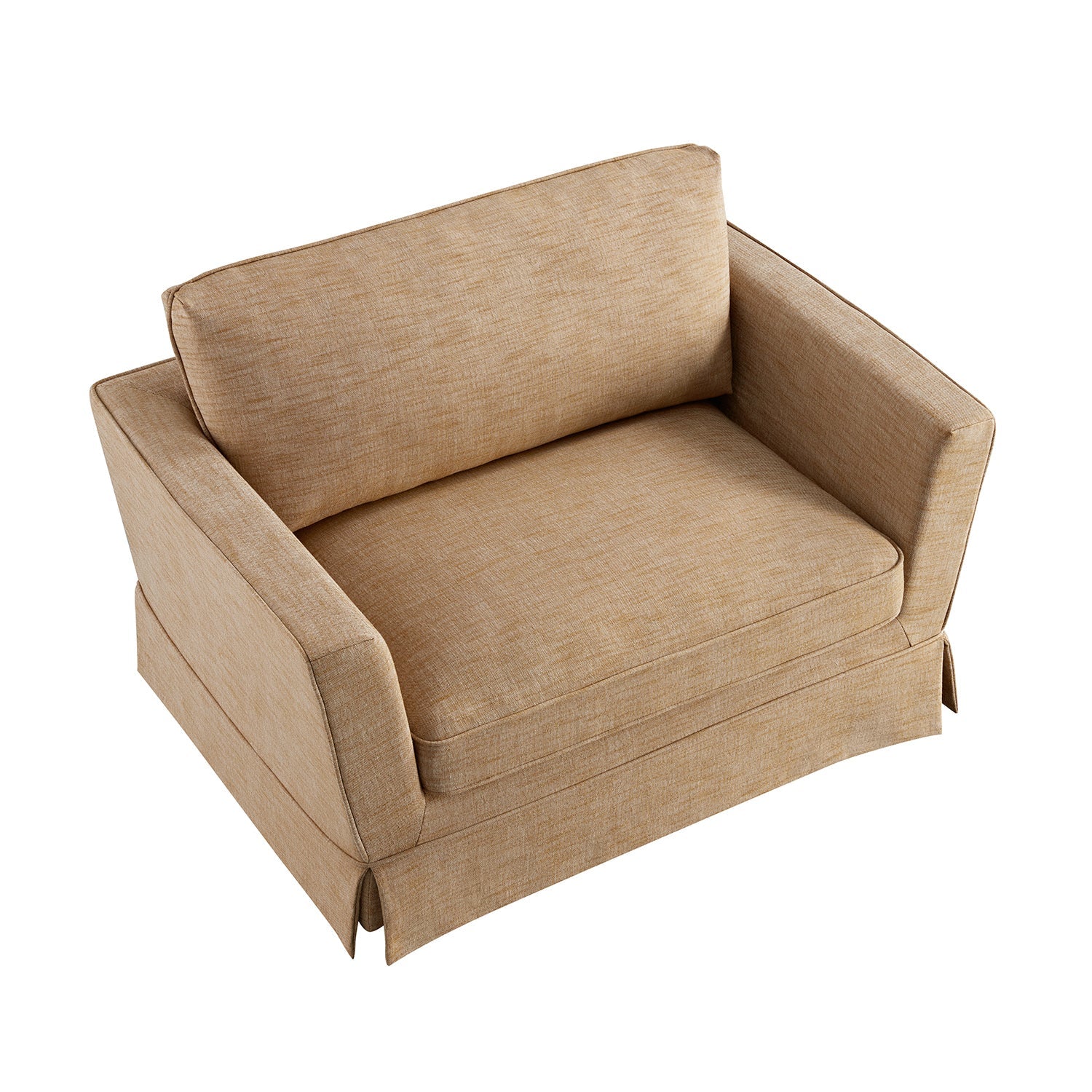 Fitz Skirted Loveseat, Apricot Linen Blend
