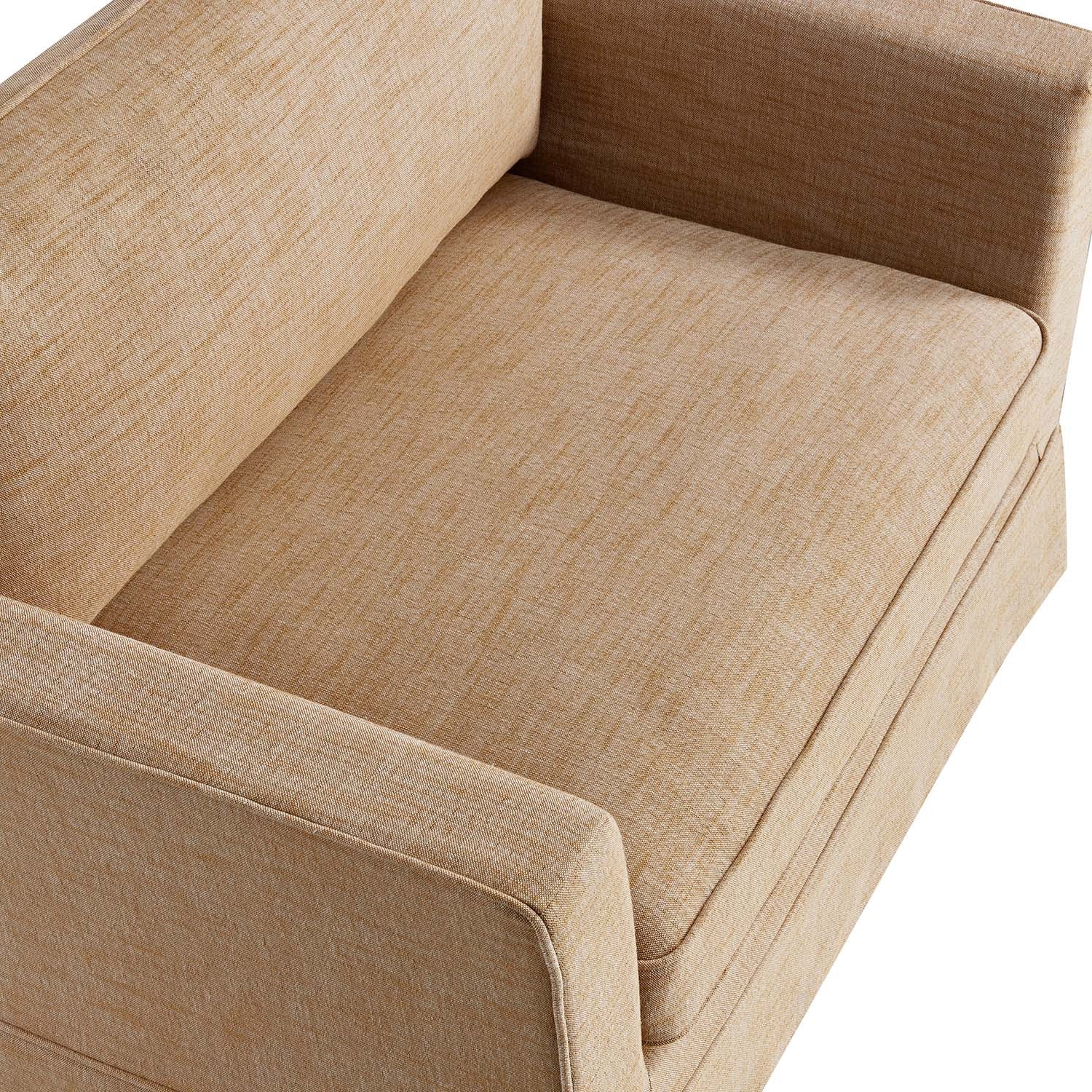 Fitz Skirted Loveseat, Apricot Linen Blend