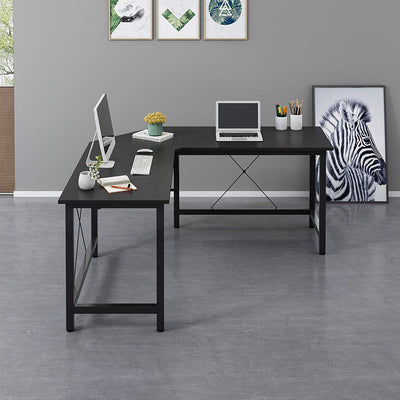 Munich L-Shaped Corner Desk in Black