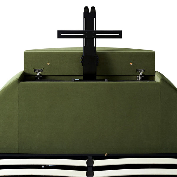 Archer Moss Green Velvet Ottoman TV Bed