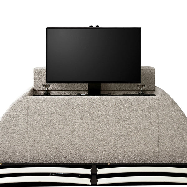 Archer Taupe Boucle Ottoman TV Bed