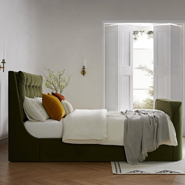 Hadley Moss Green Velvet Ottoman TV Bed