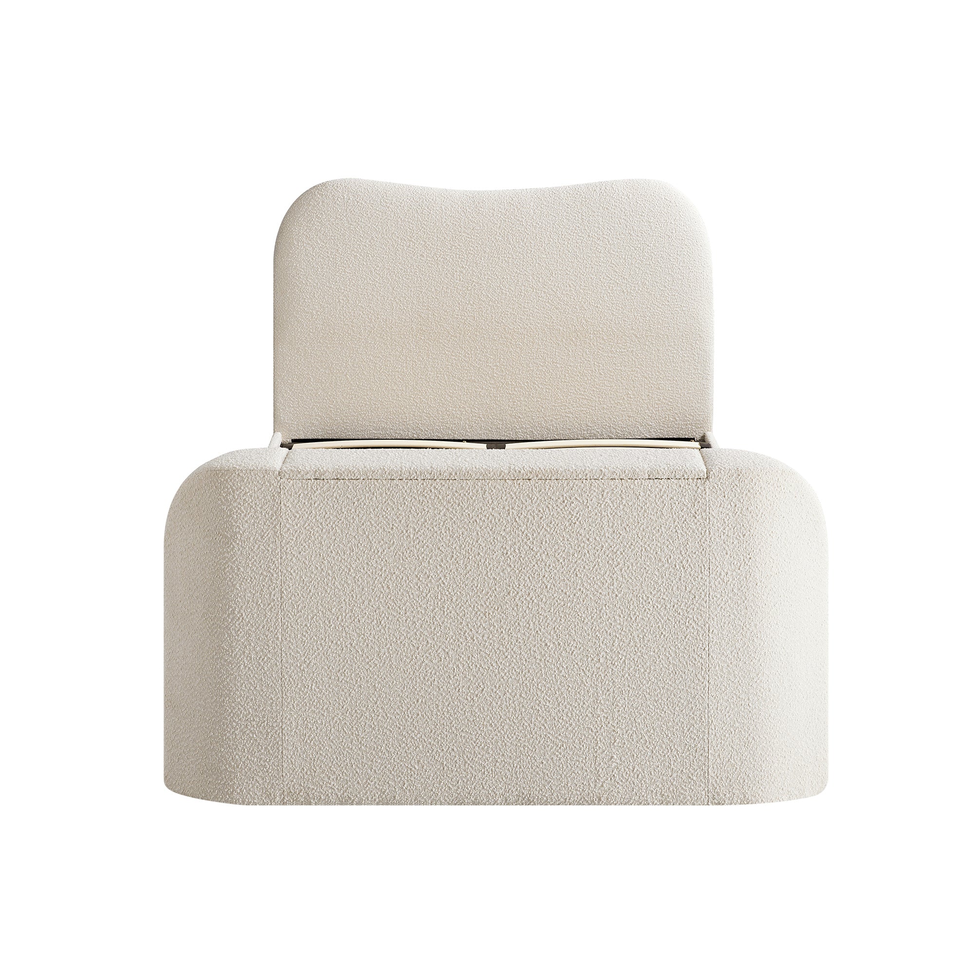 Egerie Curved Headboard Beige Boucle Ottoman TV Bed