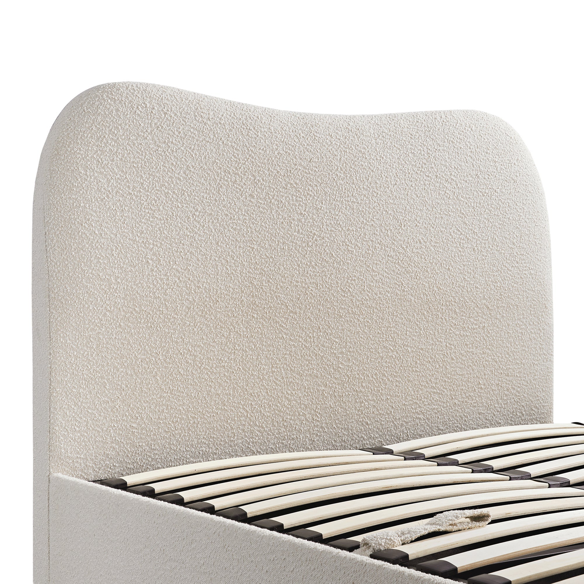 Egerie Curved Headboard Beige Boucle Ottoman TV Bed