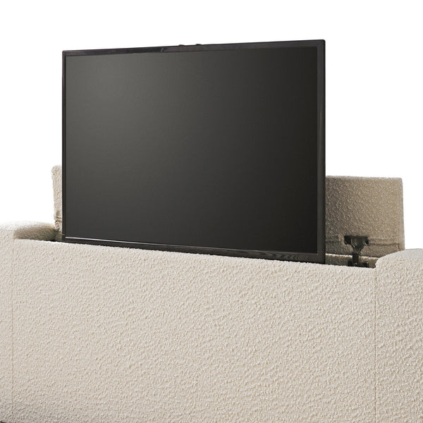 Egerie Curved Headboard Beige Boucle Ottoman TV Bed