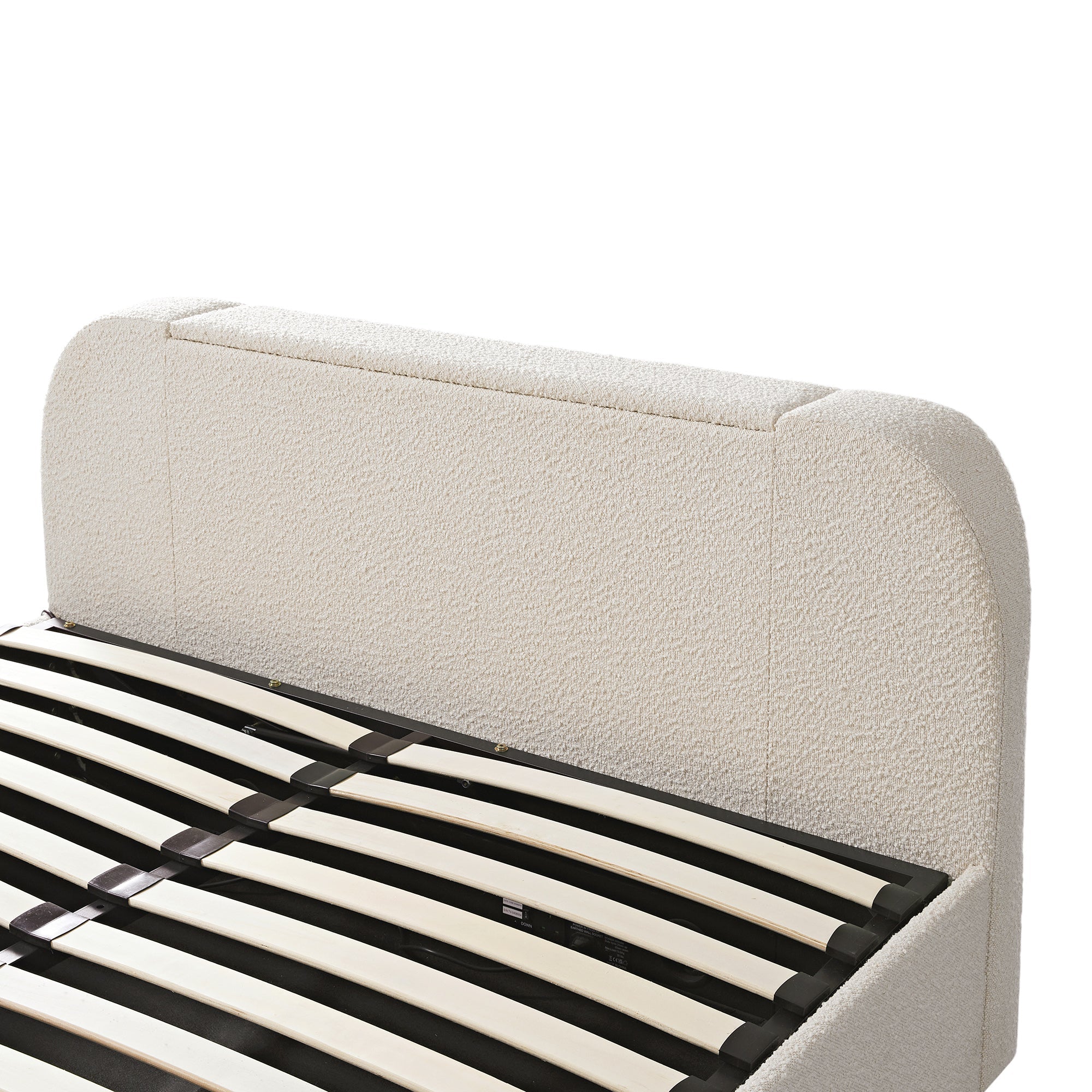 Egerie Curved Headboard Beige Boucle Ottoman TV Bed