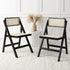 Frances Set of 2 Folding Cane Rattan Chairs, Black Colour