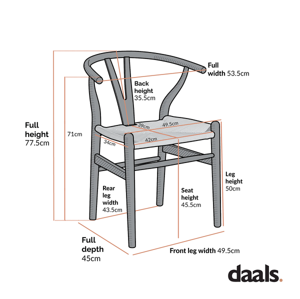 Hansel Wooden Natural Weave Dining Chair, Light Taupe Colour Frame